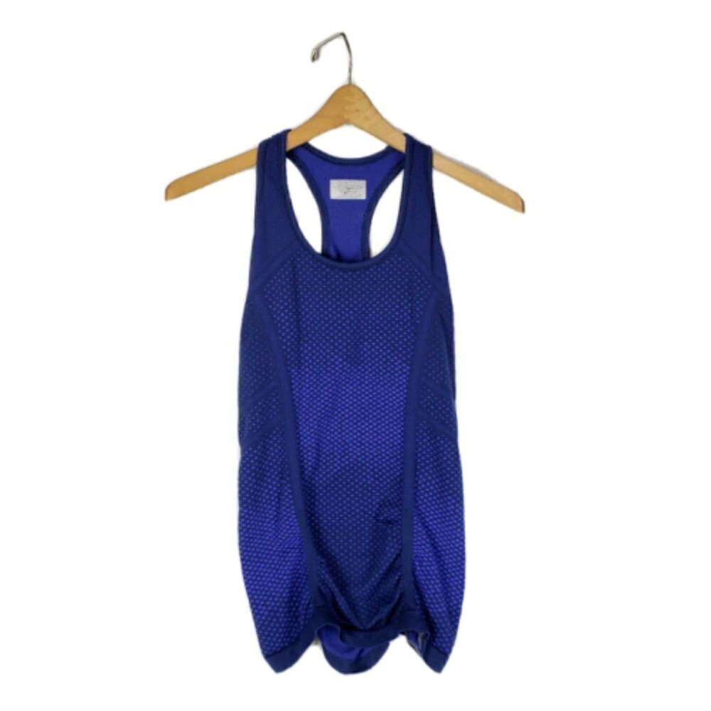 Athleta Fastest Track Fitted Racerback Tank Top Blue Dot 152981 Size Small